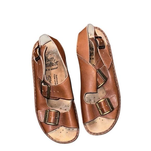Finn Comfort Brown Leather Sandals with Buckles 41 - Picture 1 of 7